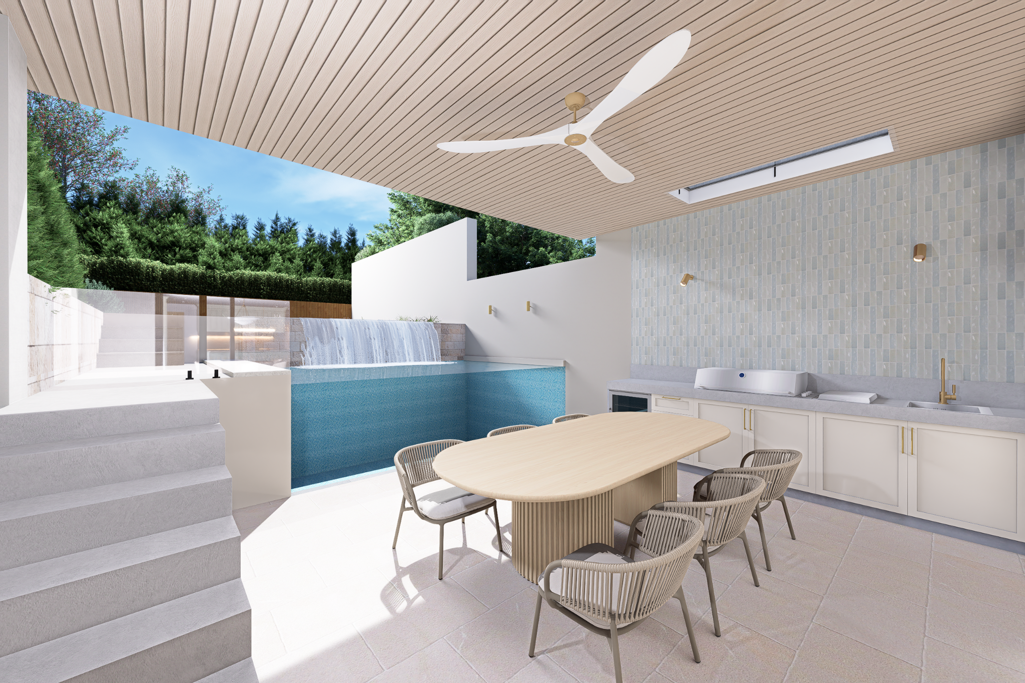 Covered alfresco entertaining area